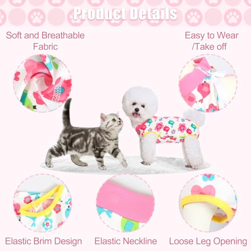 Image of FEimaX Dog Surgery Recovery Suit Female and Male Spay with Pee Hole, Pet Body Suits for Puppy After Spayed, Neuter Surgical Onesie for Small and Medium Dogs Cats, Alternative Bandages E-Collar & Cone