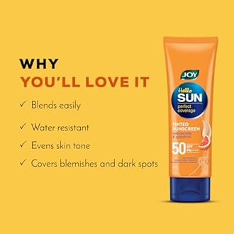Joy Natural Tone Tinted Sunscreen SPF 50 PA+++ with Niacinamide For Normal & Oily Skin (50ml) | Mattifying, Water Resistant & Easy Blending Face Sunscreen for Sun Protection