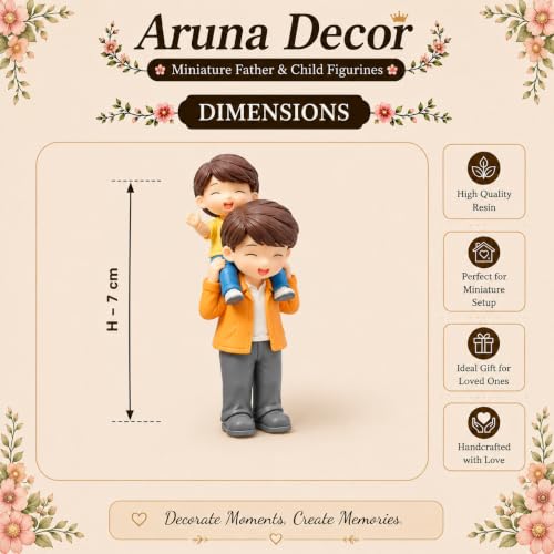 Image of Miniature Cute Father Son Figurine PVC Showpiece for Home Decor Miniature Garden Dollhouse Accessory Fairy Garden Decoration Collectible Gift