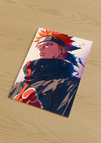 Image of NIJUKA Anime Printed Metal sheet Poster For Home And Room Decoration | For Anime Art Fans Boys And Girls (Akatsuki member pain)