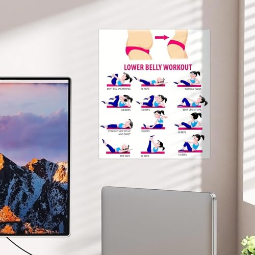 Plakat Treningu Brzucha Dla Kobiet,3 Plakaty Fitness Poradnik | Plakaty Fitness Z Wykresami | Dla Mężczyzn Sportowców Początkujących Profesjonalistów Do Domu Biura Siłowni
