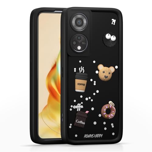 Image of Pikkme Back Cover for Oppo Reno 8T | Cute Fun Cartoon 3D Bear Silicone Full Body Protection Bumper Case (Black)
