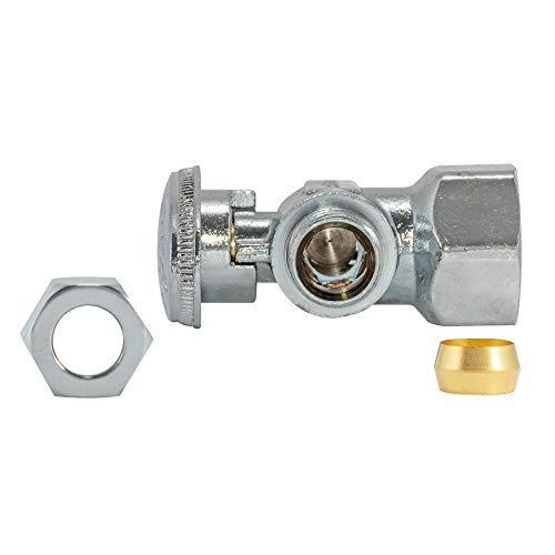 Eastman 1/2 Inch Fip X 3/8 Inch Od Compression Quarter Turn Angle Stop Valve, Brass Plumbing Fitting, Chrome, 10733Lf #TOP4