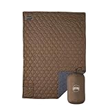 Chill Camping（チルキャンピング） キャンプ用 ブランケット 防寒 アウトドア キャンプ リバーシブル 難燃 エコダウン 車中泊 キャンプ 防災 旅行 コンパクト (ブラック, Lサイズ)