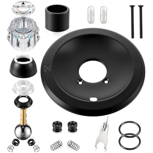 Valve Trim Repair Kit Compatible with Delta RP6046 (Knob Matte Black)