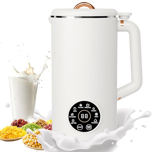 Nut Milk Maker Machine, 34oz(1000ml) Multi Functional Homemade Almond, Oat, Coconut, Soy, Plant Based Milks and Non Dairy Beverages, Automatic Soy Milk Maker with 12H Pre Set/Auto Clean/Keep Warm/Boil -  Rkazes, KC-6108A