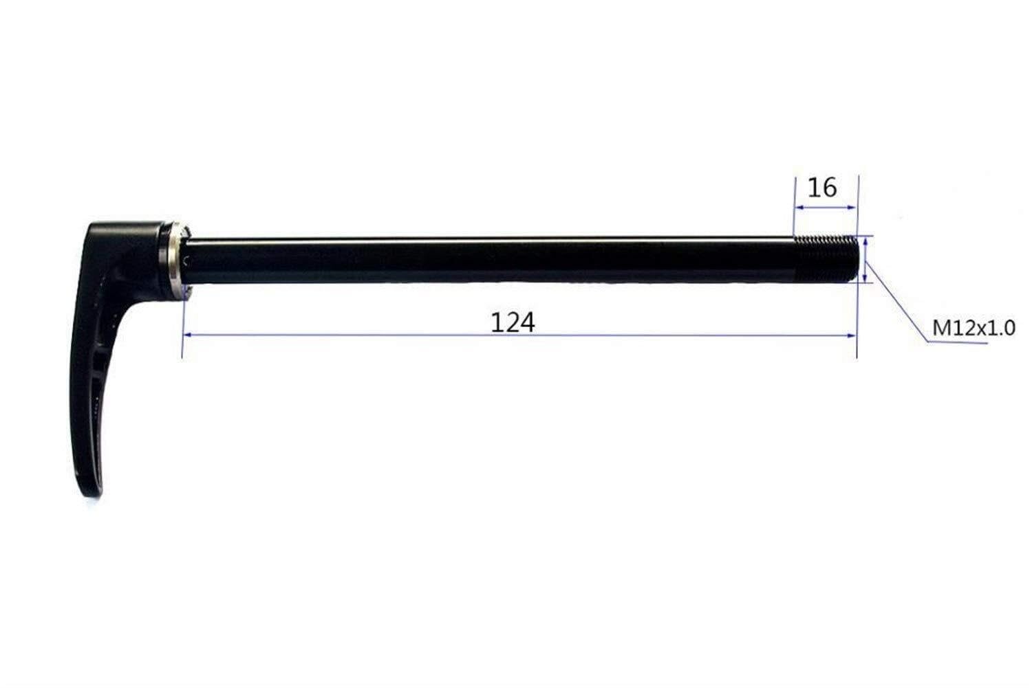 Fahrrad Schnellspanner Fahrrad-Radnabenspieße vorne Steckachse 12 x 100 Straße Schotter Gabeln Fahrrad Gewindesteigung 1,0 Länge 124 mm Flachkopf