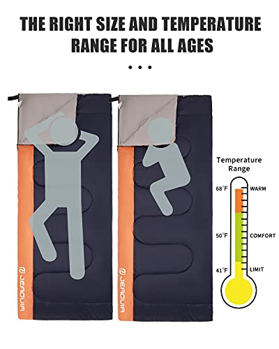Sleeping Bag for Kids Adults Boys Girls Youth, Cold&Warm Weather, Backpacking Ultralight Lightweight Compact Waterproof for Camping Hiking - (Summer, Spring, Fall) - 50 Degree