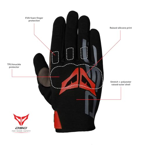 Image of DSG Alpha Air Glove-Black Red-(Size-S)