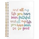 SNNDER Colorful Christian Notebook, Religious Journals for Women, Church Notes Journal, and all My Life You Have Been Faithful Hardcover Spiral Notebook 5.5x8.3 Inch