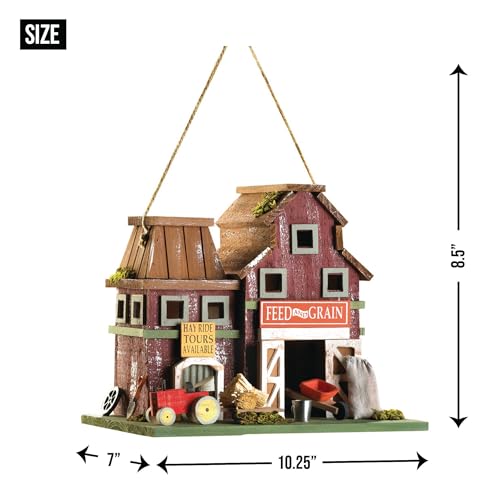 Maison d'oiseau rustique en bois véritable, nichoir décoratif de qualité supérieure - 7