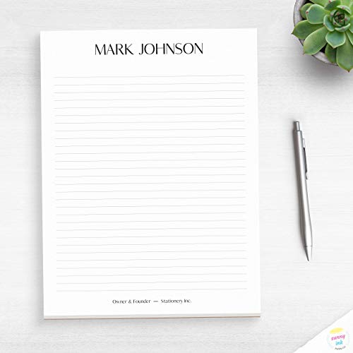 Classy Sans Font Personalized Notepad – Custom Desk Pad – Letter Writing Paper – Office Notepad