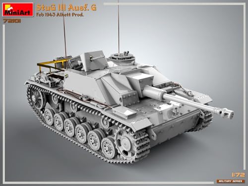 MiniArt 72101 1:72 Dt. StuG III AUSF.G Prod. 1943 Alk. - originalgetreue Nachbildung, Modellbau, Plastik Bausatz, Basteln, Hobby, Kleben, Modellbausatz, Zusammenbauen, unlackiert