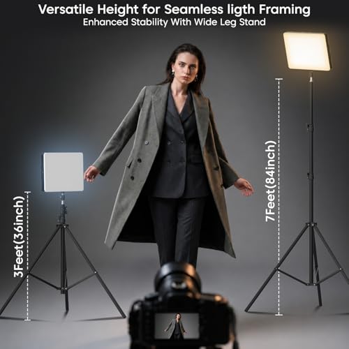Image of Sounce Studio LED Light with 7 Feet Tripod Stand | 3000K-6500K Bi-Colour Temperature | Remote Control | for Studio Photography, Video Recording & Content Creation