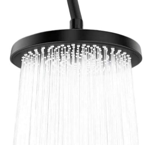 High Pressure Rain Shower Head with Easy Tool Free Installation Adjustable Replacement Shower Head for Bathroom(Black)