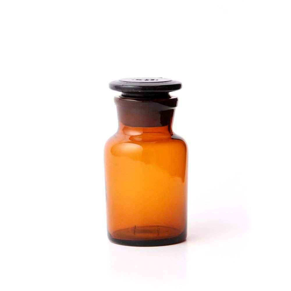 Deschem Lab Amber Glass Reagent Bottle,Wide Mouth,Brown Flask With Ground Stopper : Industrial & Scientific