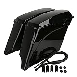 XFMT 5' Stretched Hard Saddlebags Extended Saddle Bags For Harley Touring 1993-2013 (Vivid Black)