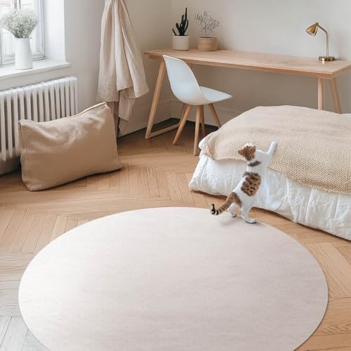 Tapis Vinyle Durable et Élégant avec Finition Moderne Ronde 120 cm - 3