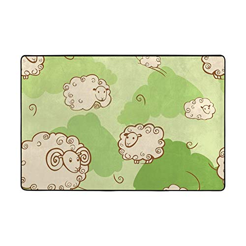 Tapis mignon pâturage vert isolant velours corail Ruchen 152cm - 2