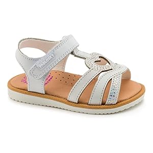 Pablosky 010700, platte sandalen voor baby’s, meisjes, wit, 20 EU