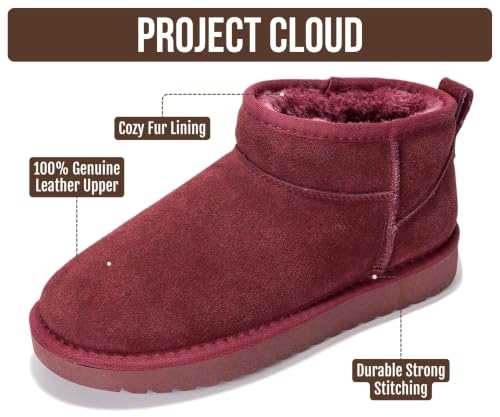 Image of Project Cloud 100% Genuine Leather Comfortable Womens Ankle Boots | Water Resistant Memory Foam Insole Winter Shoes - Trendy Footwear Outdoor Fall Shoes for Women - Winter Boots for Women