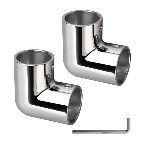 METRAXION Boat Handrail Elbow Fitting, Heavy Duty 2-Way 90 Degree Elbow Marine Hardware 316 Stainless Steel Pipe Connector for 1-1/4 inch O.D. Pipe Tubing (2 PCS)