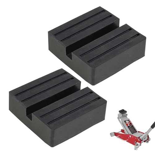 Lot de 2 tampons en Caoutchouc pour cric Voiture, Support antidérapant Universel pour cric hydraulique ou Ciseaux, protège Bas de Caisse et châssis Lors du...