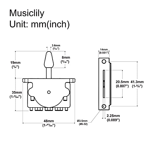 Musiclily Pro Chave Seletora 5 Posições para Guitarra Import Fender Stratocaster