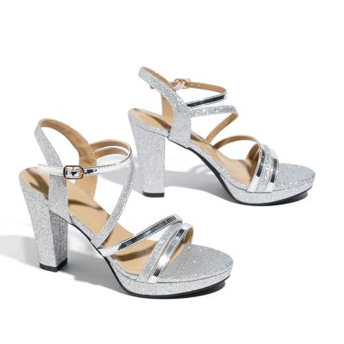 Lyngixko Block Heeled Platform Sandals Chunky Open Toe Shoes for Women by Lyngixko - Used condition - Image 4