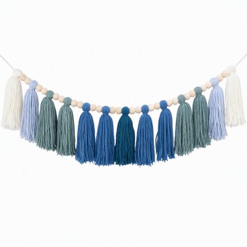 Image of DrCor Boho Tassel Garland - Sage Green Ombre Mint Wall Decor