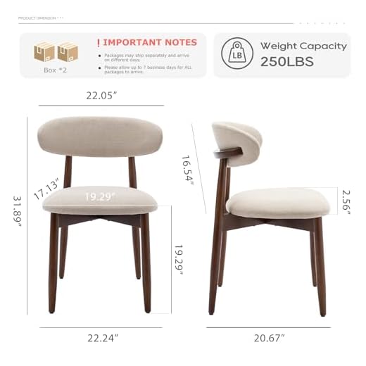 COLAMY Set of 4 Modern Dining Chairs