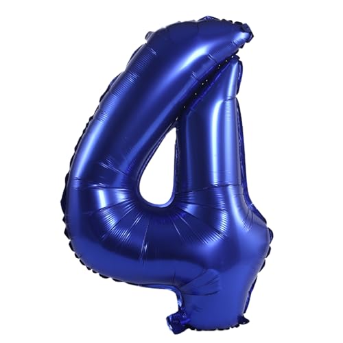 Image of YPSelected 32 Inch Large Foil Helium Number Balloon Birthday Wedding Party 0-9 (Navy Blue, 4)
