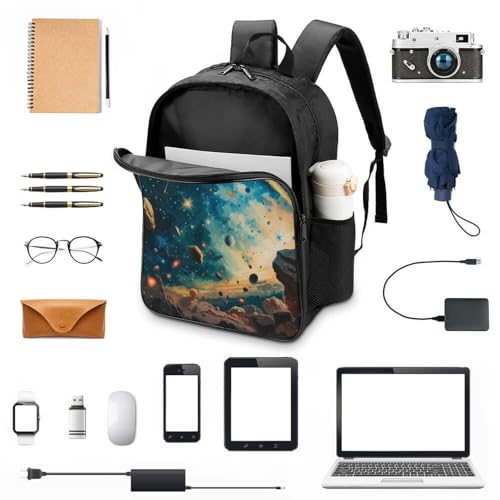 Mochilas escolares para niños con galaxia 3D y dibujo animado escolar 4