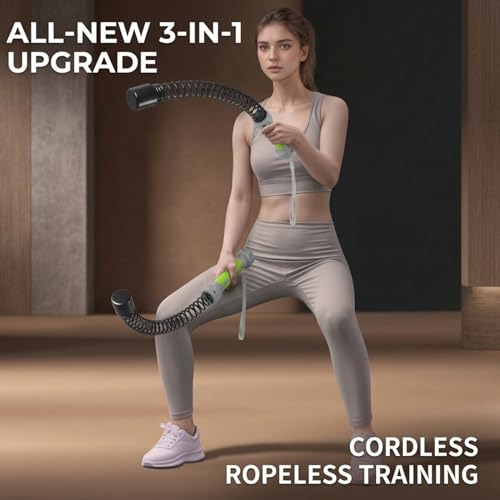 Corde de combat lestée sans corde verte pour musculation en intérieur