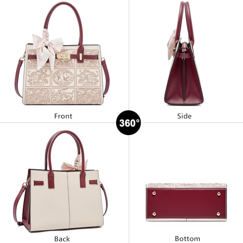 Image of FOXLOVER Medium Tote Bag for Women Designer Vintage Satchel Handbags Top-handle Purses