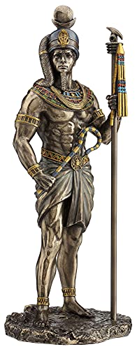 Estatua en bronce fundido de dios egipcio Khonsu de 10 3/4 pulgadas