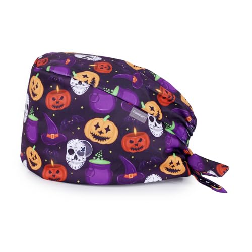 Image of Kousenpu Scrub Caps for Women, Adjustable Women's Surgical Cap with Buttons, Breathable Cute Design for Nurses and Doctors