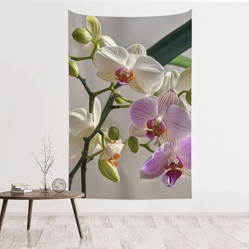 Tapisserie murale orchidées colorées pour créer un salon zen et cosy