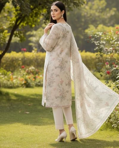 Image of KTI Women Floral Printed Cotton Suit for Women Unstitched - 2.5m Ethnic Salwar Suit Dress Material