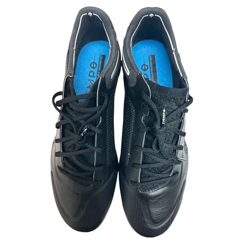 Nike Nike Men's Tiempo Legend9 Elite FG Leather Soccer Football Cleats Black/Dark Smoke Grey/Light Photo Blue #CZ8482-001 - Size Men's 8.5