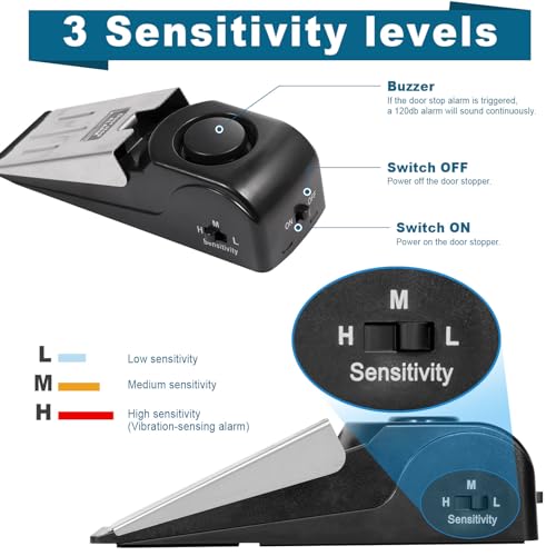 Upgraded Portable Door Lock & Door Stop Alarm, TOWODE Dual Protection Security Door Kit, Portable Door Lock for Travel Essential, for Traveling Hotel Home Apartment College House - Image 5