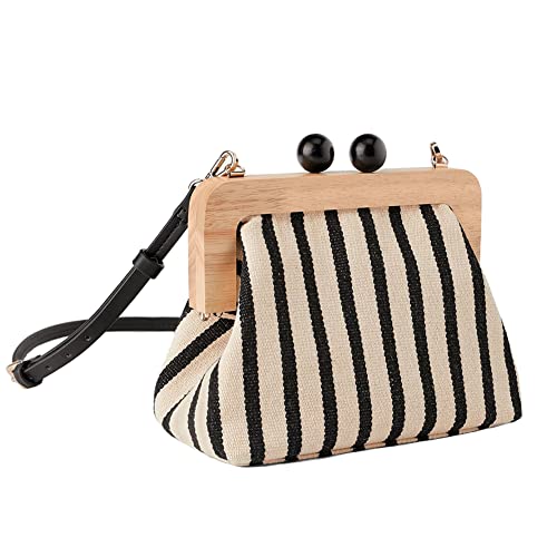 Yohora Women’s Crossbody Bag Kiss Lock Shoulder Purse Canvas Lightweight Retro Wallet3