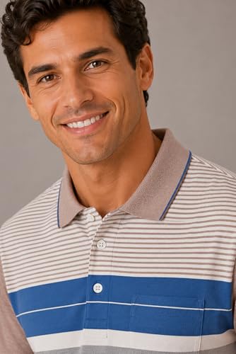 Image of SANE ORIGINALS Polo T-Shirt for Men with Pocket || Striped Polo for Men