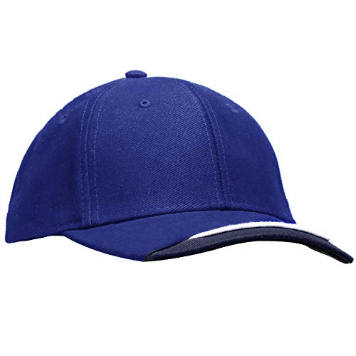 Wilhelm Sell® Casquette de Baseball pour Homme et Femme - Casquette en Bleu Royal - Casquette de Baseball - Casquette à visière de Taille Ajustable (Bleu Royal/Blanc/Bleu Marine) Cover