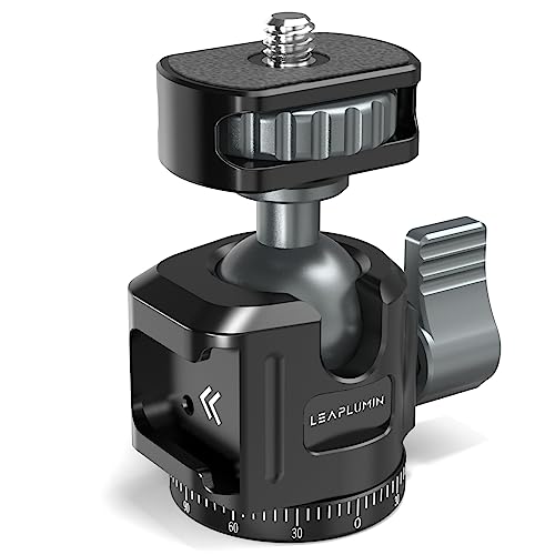Leaplumin Ball Head for Phone Mount,Aluminum Ball Head with Cold Shoe，360°Panoramic Rotating Mount Base Adapter with 1/4” Screw for Phone Mount/Tablet Mount-Max Load 2.5kg/5.5lb