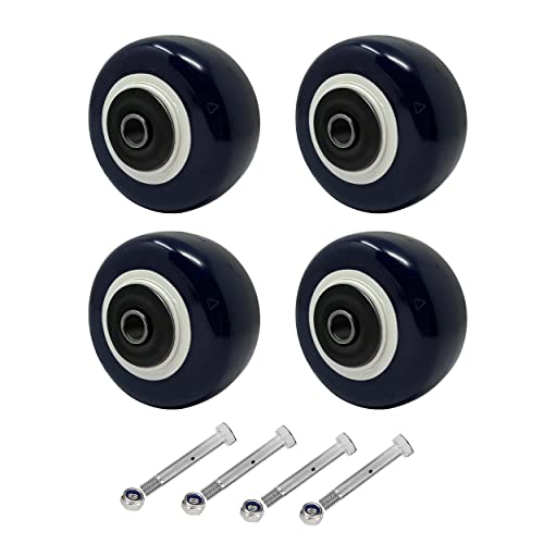 HANDSAMMU 4 inch Caster Wheels-Industrial Caster, Polyurethane on Polypropylene Wheel- Casters Set of 4 Heavy Duty - 2400LB Total Capacity - Widely use for U-Boat Platform Trucks
