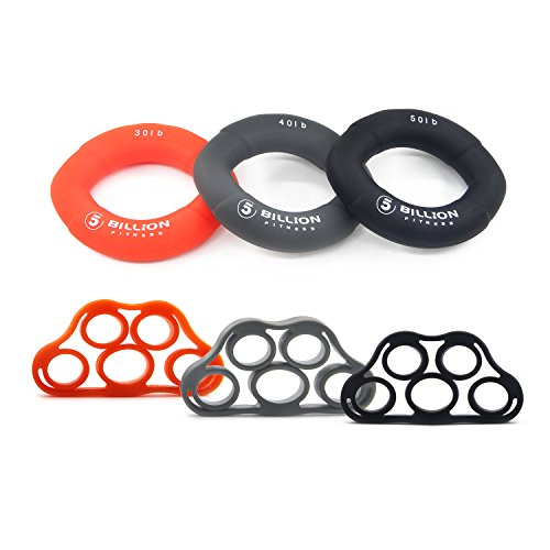 5BILLION Hand Strength Grip & Finger Stretcher - Strength Trainer for Golf Grip, Guitar Finger, Forearm Exercise, Cycling, Climbing, Prevention and Rehab
