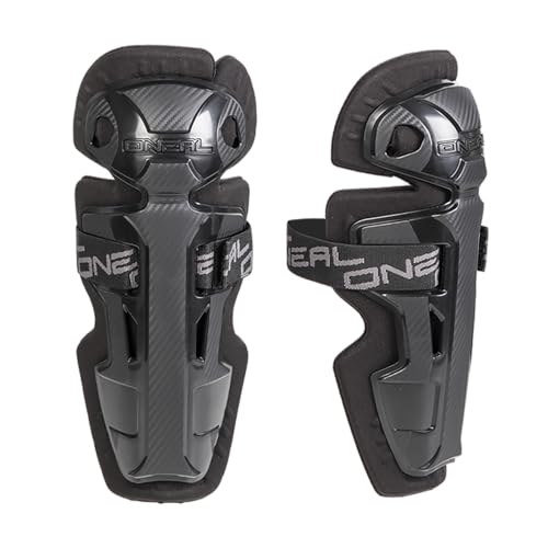 O'NEAL | Protection genoux & tibias | Enfants | Motocross VTT BMX MX MTB | Coques plastiques robustes | Pro II RL Carbon Look Knee Cups Youth | Noir | One Size
