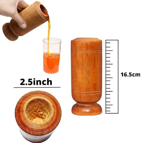 Image of Vijaysar Handmade Wooden Glass for Natural Blood Glucose Management, Ayurvedic Sugar Control Cup, 16.5cm, 2.5 Inch Opening