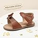 DREAM PAIRS Girls Sandals Fashion Bow Summer Shoes for Toddler/Little Kid,Size 7 Toddler,Brown,KSD213